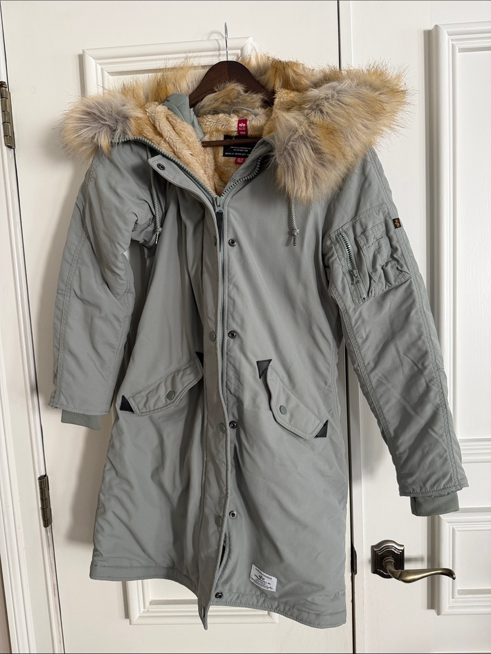 Alpha Industries Longline Faux Fur Lined Hooded Winter Parka